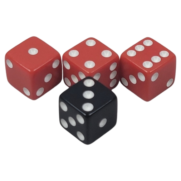 Risk The Lord of the Rings Trilogy Edition Replacement Dice 3 Red / 1 Black - Picture 1 of 2